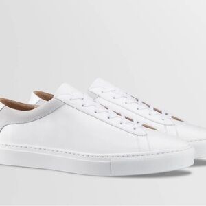 KOIO Capri White and Gray Leather/Suede Sneakers